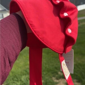 Red Ruffled Beaufort Bonnet